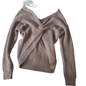 Open back  Ribbed Knit Sweater